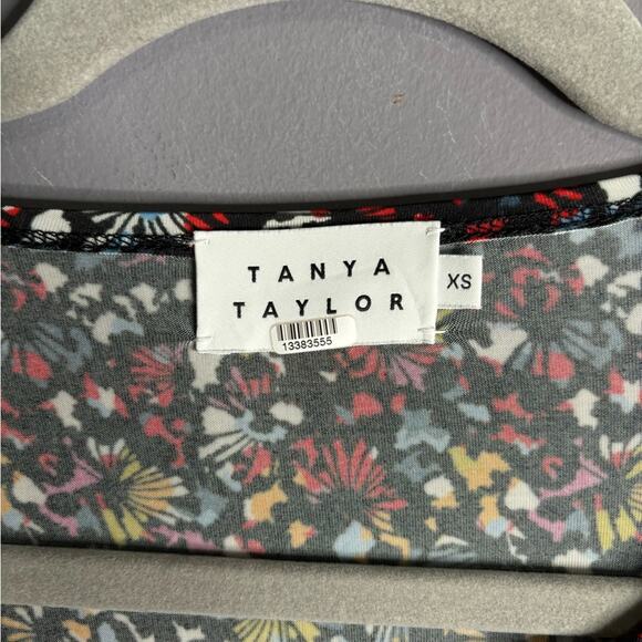 Tanya Taylor Colorful Floral Short Sleeve Long Dress Ruffle Hem Size XS - Picture 4 of 6